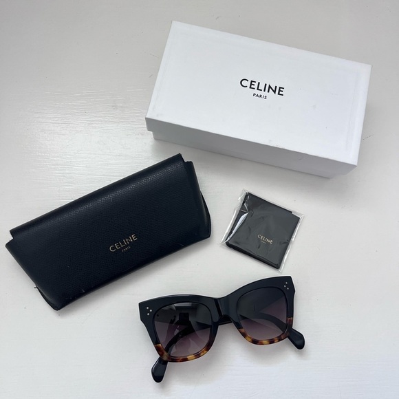 Celine Black and Tortoise Women's Sunglasses - Picture 1 of 11